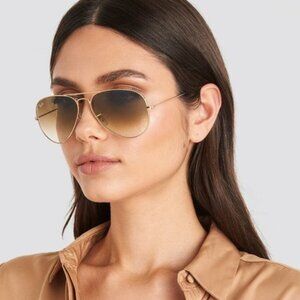 NWT RayBan Aviator RB3025 Gradient Brown Ray ban Sunglasses